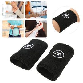 Muñequeras, 2 Pares de Deportes de Baloncesto, Pulsera Absorbente de Sudor para Deportes (Negro)