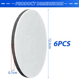 LongZYU Pack of 6 Polishing Felt 125 mm Polishing Disc for Bosch Random Orbital Sander Polishing Pad Felt Glass Car Polishing Pads 125 mm Velcro Felt Pad Polishing Pad for Wood Marble Metal Bathtub