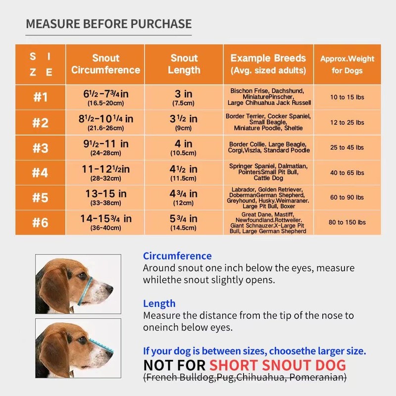 Dog Muzzle, Breathable Basket Muzzles for Small, Medium, Large and