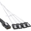 InLine® 27620 mini SAS cable SFF8087 to 4x SATA, 1: 1, OCR 0.5 m