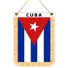 Cuba Window Hanging Flag With Fringy, Cuban Mini Flag Banner