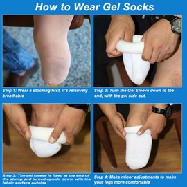 Prosthetic Calf Shrinker Amputee Socks, Soft Gel Calf Corrector, Prosthetic Calf Compression Sleeve Stockings for Shin Splint or Calves Support, Daily Use (L)