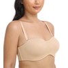 HACI Women's Seamless Unlined Strapless Bandeau for Plus Size Underwire