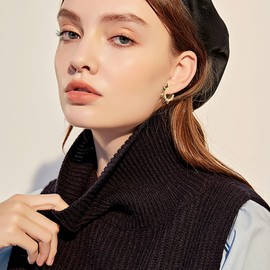 YUNXI 3 Pairs Punk Style Stainless Steel Spike Hoop Earrings Stud Earrings Set for Men Women, Statement Jewelry (Black+Silver+Gold)