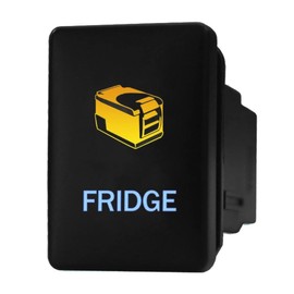 12V 3A ON-OFF Push Switch 940CA Laser etched FRIDGE dual LEDs in AMBER LIGHT BLUE For Ford Ranger Everest & Toyota Hilux LandCruiser Prado RAV4 & Suzuki and more