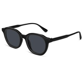 VANLINKER Retro Round Sunglasses for Men Women Vintage Circle Shades VL9829 46mm,Black