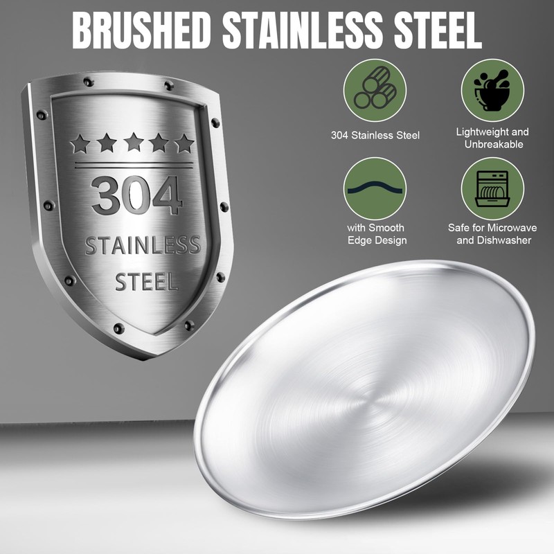 Jinei 24 Pcs 304 Stainless Steel Dinner Set Include 12