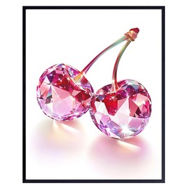 Luxury Home Decor Pink - Glam Living room Decor - Cute Aesthetic Room Decor, Girly Wall Decor, Designer Wall Decor for Women - Cute Bedroom Bling Wall Decor - Kitchen Art - Trendy Room Decor