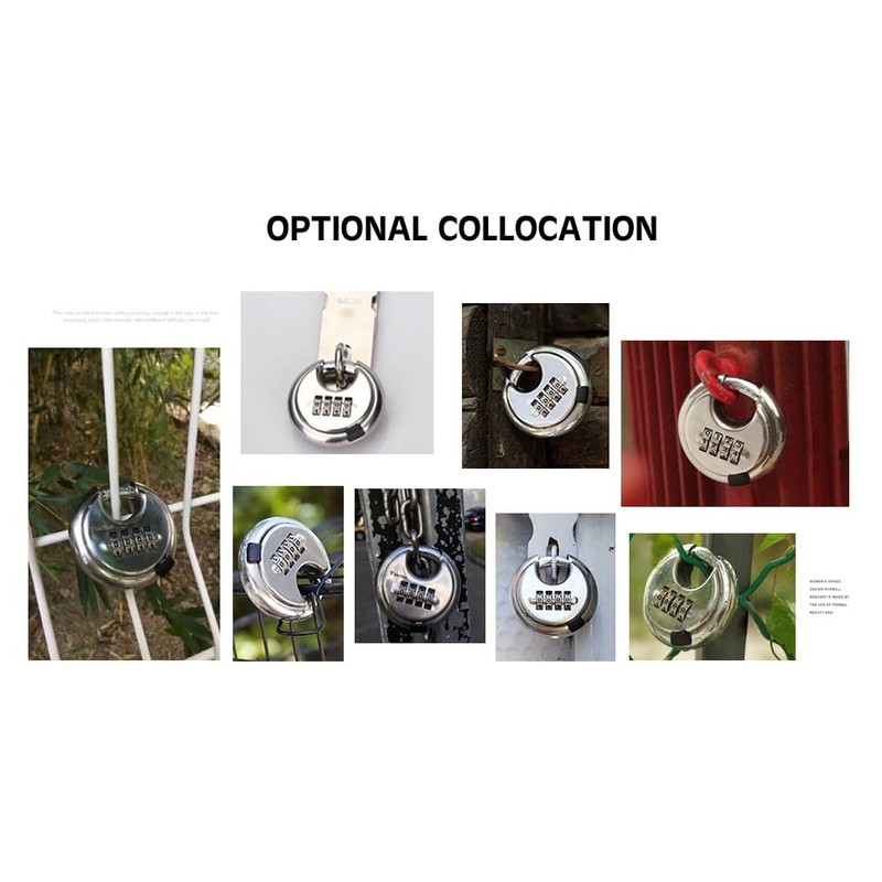10 Pack Stainless Steel Discus Padlock 4 Digit (3inch) Combination