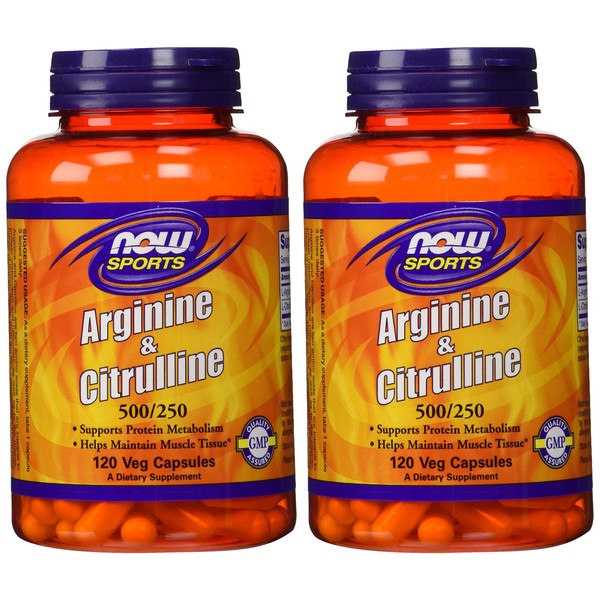 Arginine & Citrulline 500/250mg - 120 Capsules (2 Pack)