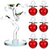 BTSKY Crystal Glass Apple Tree - Artificial Red Apple Tree