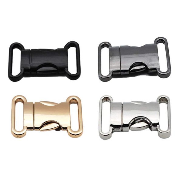 HEALLILY 4pcs Metal Side Release Buckles Adjustable Quick Release Clips DIY Craft Accessories for Paracord Backpack Fanny Pack Dog Collars 25mm (4 Colors)