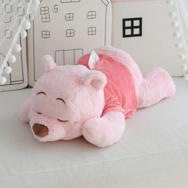 Winnie the Pooh Tissue Cover Hanging Tissue Case for Car Wall Hanging Car Supplies Headrest Storage Hanging Tissue Case for Kitchen Bathroom Tissue Box (Color: Pink, Size: 15.7 inches (40 cm)