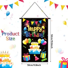 Happy Birthday Banner Birthday Party Decorations Birthday Door Porch Sign Banner Backdrop for Newborn Baby Shower,Birthday Party Celebration Decorations Supplies 50CM x 30CM (Colorful)