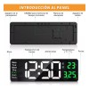 Oailgent Reloj De Pared Digital Con Termómetro, Alarmas Y Calendario