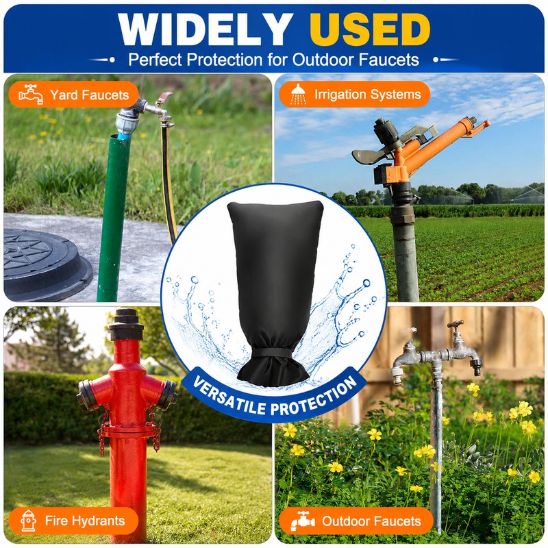  Insulated Outdoor Faucet Cover for Winter – Waterproof Reusable