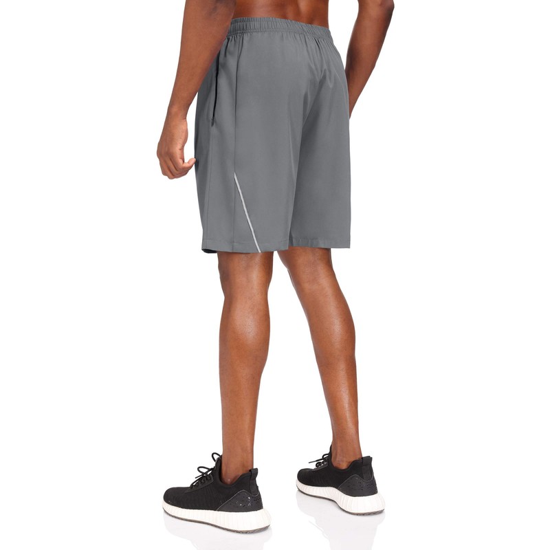 Men's Quick-Drying Sports Shorts with Zip Pockets, grey, m