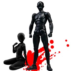 MemeDa Drawing Doll Articulated Movable with Stand Posable Model Doll Painting Muscular Body for Men and Women (Black)