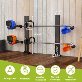 Weed Eater Racks for Open Trailer, 2 Place Heavy Duty Trimmer Racks for Open Trailers,Weedeater Rack for Open Trailer with Locks