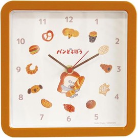 Tees Factory PD-5520470BR Pan Dribble Square Wall Clock, Brown, H7.9 x W7.9 x D1.6 inches (200 x 200 x 40 mm)