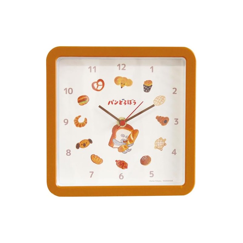 Tees Factory PD-5520470BR Pan Dribble Square Wall Clock, Brown, H7.9