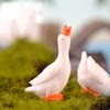 BEOSOFLOY Mini Goose Figurine 6pcs Resin Swan Figurines Micro Moss