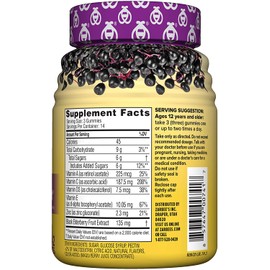 Zarbee's Naturals Elderberry Immune Support* with Vitamin C & Zinc, Natural Berry Flavor, 42 Gummies