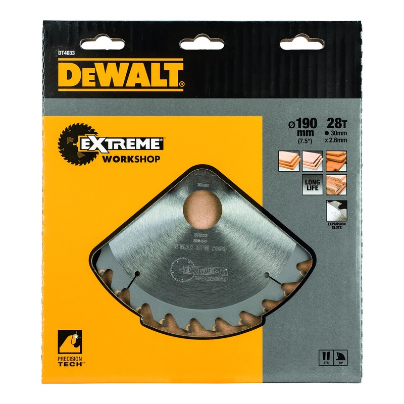 DeWalt DT4033-QZ - Hoja para sierra circular portátil 190 x