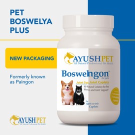 Ayush Pet Boswelya Plus, Joint and Muscle Support for Pets, Ayurvedic Pet Supplement with Boswellia, Ginger, and Bromelain, Large or Small Animals, 90 Vegetarian Caplets
