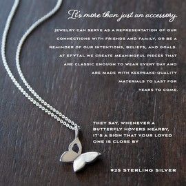 EFYTAL Condolence Gifts, 925 Sterling Silver Butterfly Necklace, Bereavement Gifts, Loss of a Mother Sympathy Gift, Remembrance Gifts, Memorial Gifts for Loss of Mother, In Loving Memory Gifts