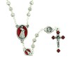 Divine Mercy Rosary with Red Enamel and Decorative Case