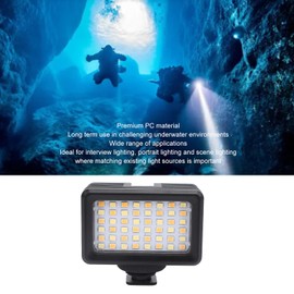 Waterproof Diving Light for Action Camera, Underwater 130 Feet (40 M), Photo Accessories, CRI 95+, 2500-9000K, Dimmable Lamp, with 1/4" Adapter and Cold Shoe LED Video Light