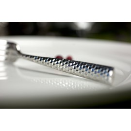 Fortessa Lucca Faceted 18/10 Stainless Steel Flatware Fish Fork, Set of 12