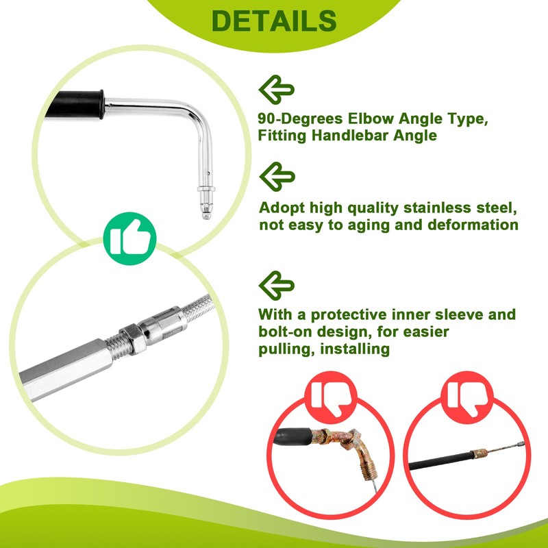 Mofun Extended Length 42" Throttle Cable and Idle Cable Kit