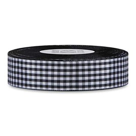 Checked Taffeta Ribbon - Black/White (1 1/2")