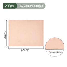 YOKIVE Pack of 2 PCB Copper Plated Circuit Boards FR4 Single Sided Blank Circuit Boards Great for Electronics Hobbies Etching Circuit Projects (70 mm x 50 mm x 1 mm)