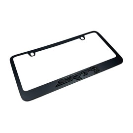 Eurosport Daytona- Compatible with -, SRT with Hellcat Charcoal UV Direct on Black Acrylic - Black License Plate Frame