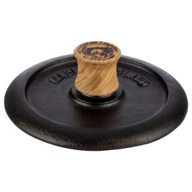 Classic Cuisine Grill Press and Steak Weight - 7.25 Round Heavy-Duty Cast Iron Burger Press with Wood Handle - Pre-Seasoned Griddle Accessories for Steaks, Burgers, and Bacon - Kitchen Gadgets by Classic Cuisine