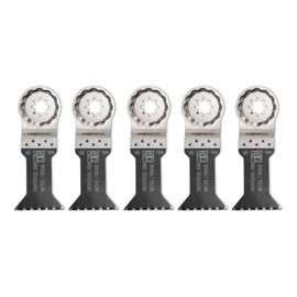 Fein Starlock Plus E-Cut Universal Saw Blade - Precision Cutting for Wood, Drywall & Plastics, Bimetal with Wavy Universal Teeth, 1-3/4" Medium Width, 2 3/8" Length, 5-Pack - 63502152280
