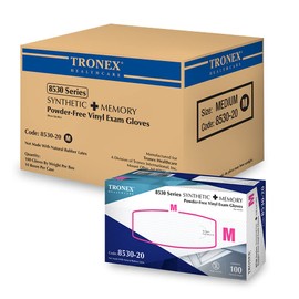 TRONEX 1000 Pack Synthetic Medium Vinyl Exam Gloves, Extra Strength, Vinyl Medical Disposable Gloves, Powder Free (Large)