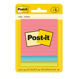Post-it Notas Adhesivas, Colección Jaipur, 7.6 cm x 7.6 cm, 3 pads, 50 hojas por pad