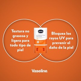 Vaseline - Protector Solar Facial FPS 50 adicionado con Vaseline Jelly (Uso diario), En Barra                                                         