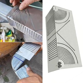 PrecisionFlex Angle & Arc Marking Tool, Multi-Functional Square Tube Bending Tool, Adjustable Linear Arc Dual-Purpose Scriber, Square Steel Pipe Bend Steel Marking Tool for Metalworking (Large)