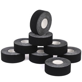 Taping Tape, 8 Rolls, 1.0 x 16.4 ft (2.5 x 5 m), Kinesiology Tape, Supports Muscles and Joints, Breathable, Stretchy, Sweat Resistant (Black)
