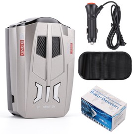 Car Radar Detector 360 Degree Protection Blind Free Electronic Dog Radar Speedometer Tester, Directional System Real Time Voice Alert Speed, Built-in GPS, LED Display