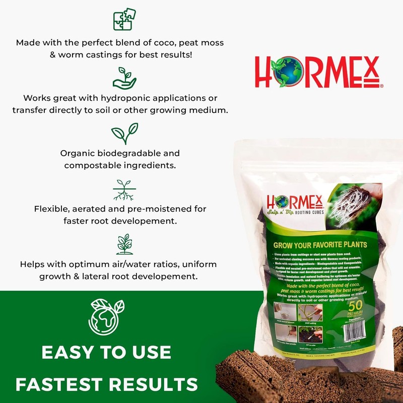 Hormex Rooting Powder #1 & Rooting Cubes Combo - Rooting