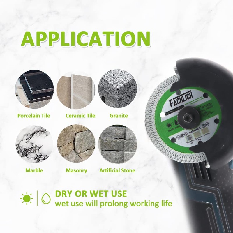 FACHLICH 3 inch Diamond Blade - Tile Cutting Disc 2pcs