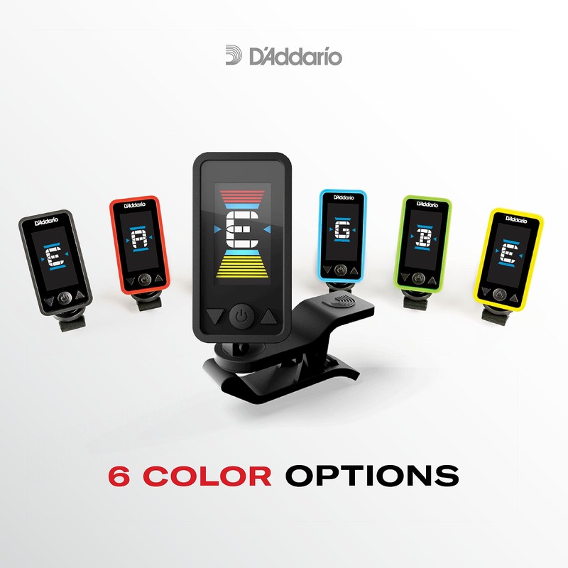 D'Addario Eclipse Headstock Clip On Guitar Tuner, PW-CT-17BK, Black
