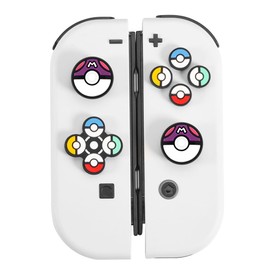 Silicone Cross D-Pad Button Caps Set Joystick Cover - ABXY Key Buttons Sticker Compatible with Switch/OLED Joy-Con,Switch Joycon Thumb Grip Caps (C-purple)