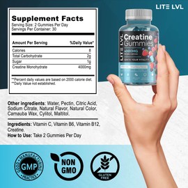 Creatine Monohydrate Gummies | 4000mg Daily Serving Creatine Gummies in Mixed Berry Flavour | Creatine Gummies for Women & Men